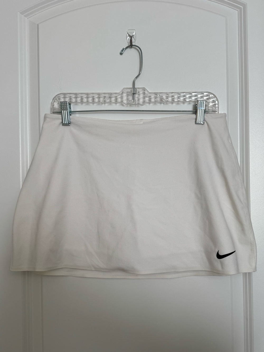 Nike White Athletic Skirt with Black Swoosh